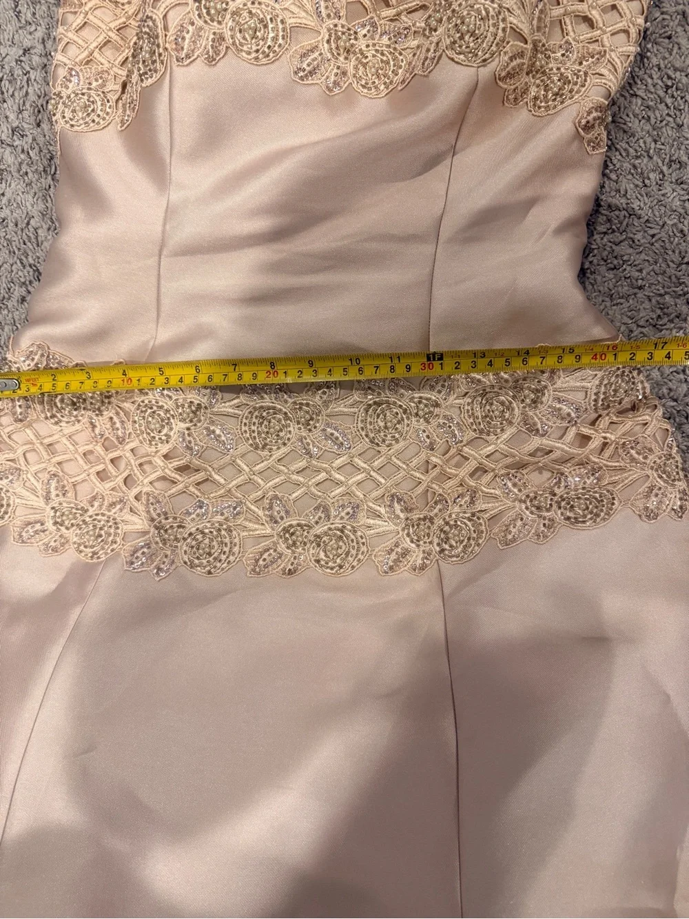 Jovani‎ Champagne Beaded A-Line Formal/Wedding Dress